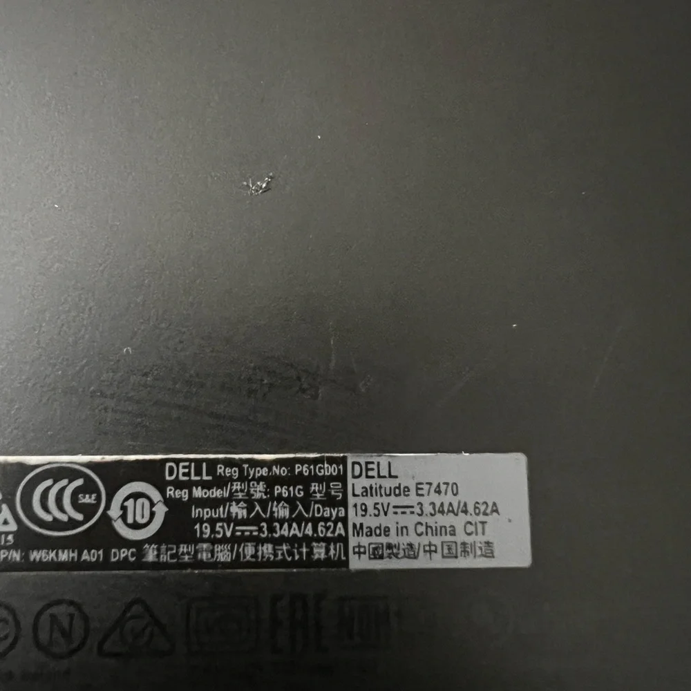Dell Latitude E7470 Intel Core 8GB RAM i5-6300 U 256 GB SSD 2.40 GHZ Touch 14”